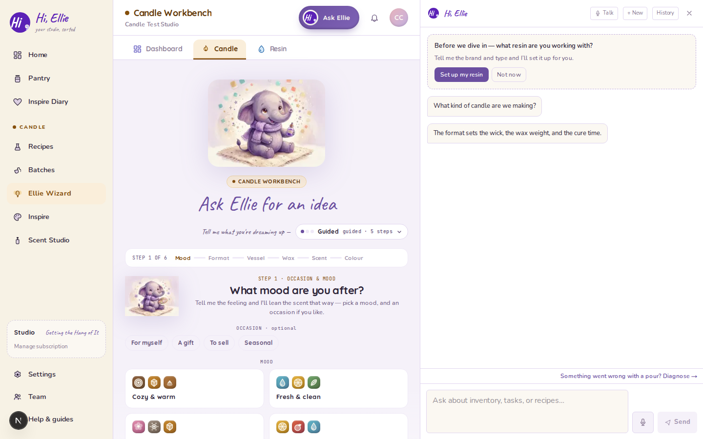 The candle recipe wizard